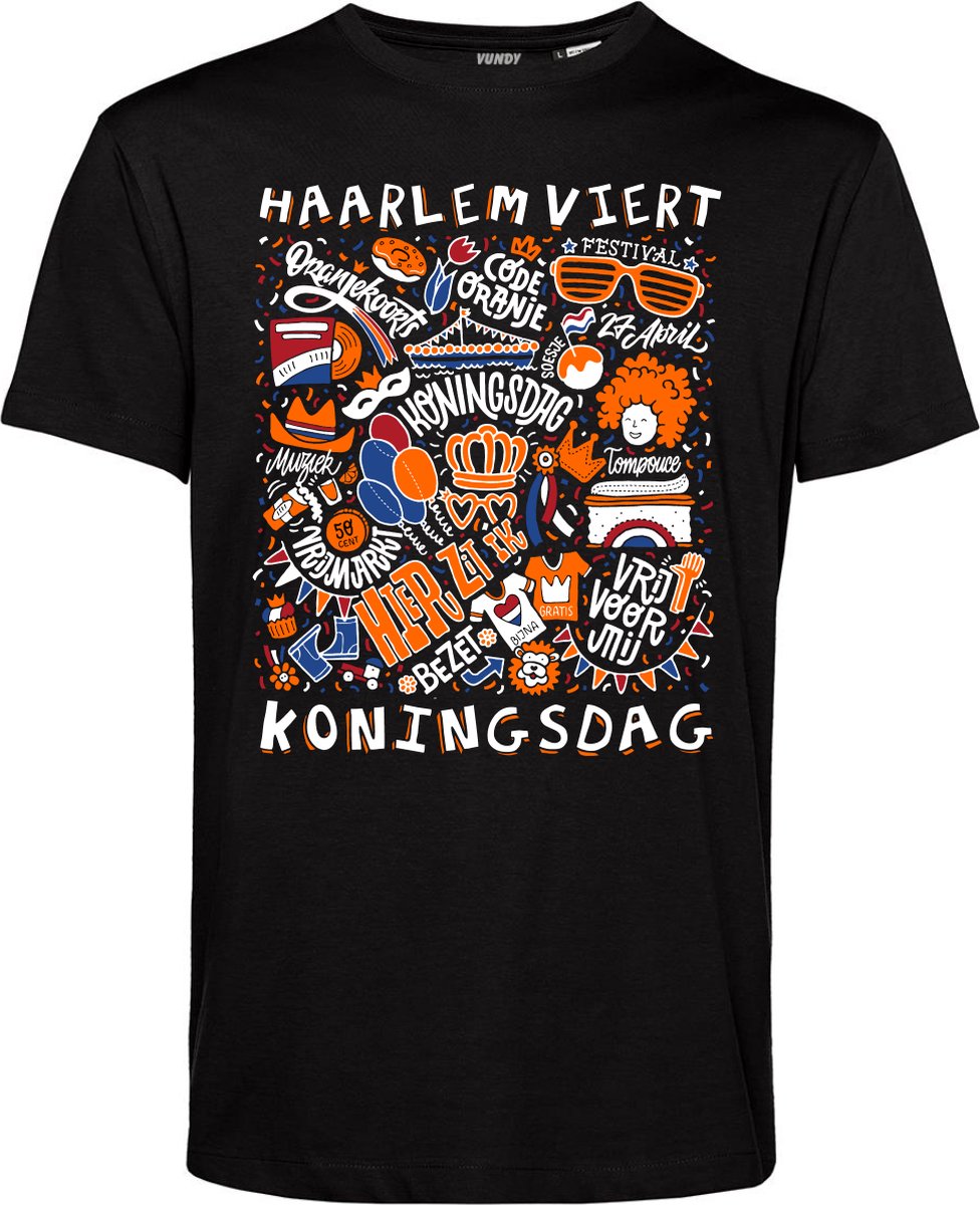 T-shirt Haarlem Oranjekoorts | Zwart | maat XS